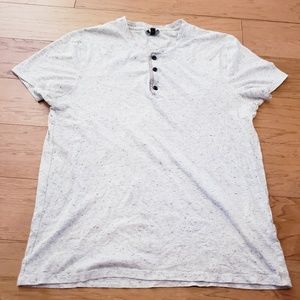 Vince Classic Short Sleeve Henley Size M Heather